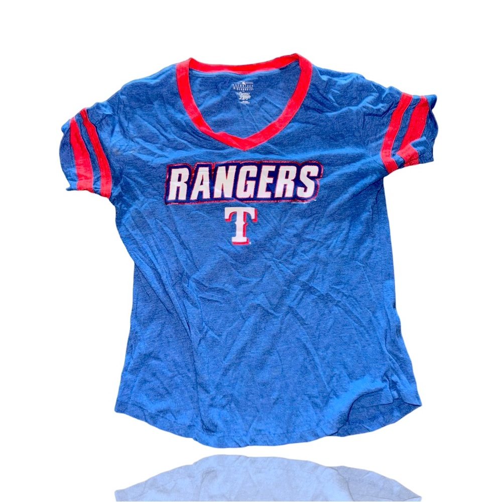 Texas Rangers Ladies V-Neck Casual Tee by Campus Lifestyle: Adult Large